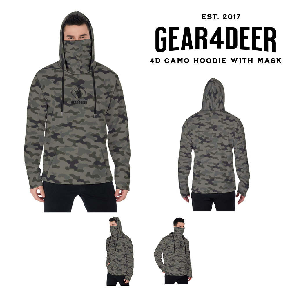 Gear4Deer 4D Camo Microfleece Blaze Orange Hunting Hoodie